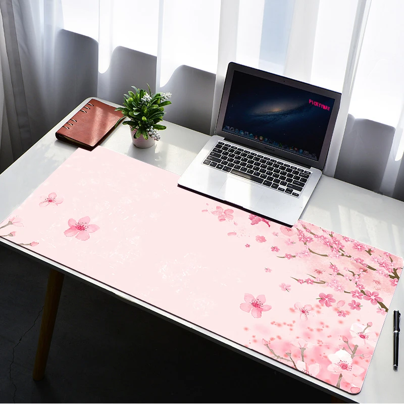 Large Sakura Mouse Pad Waterproof Pink Desktop Oil-proof Non-slip Desk Mat Gaming Accessories Pad Mouse Carpet Keyboard Gaming