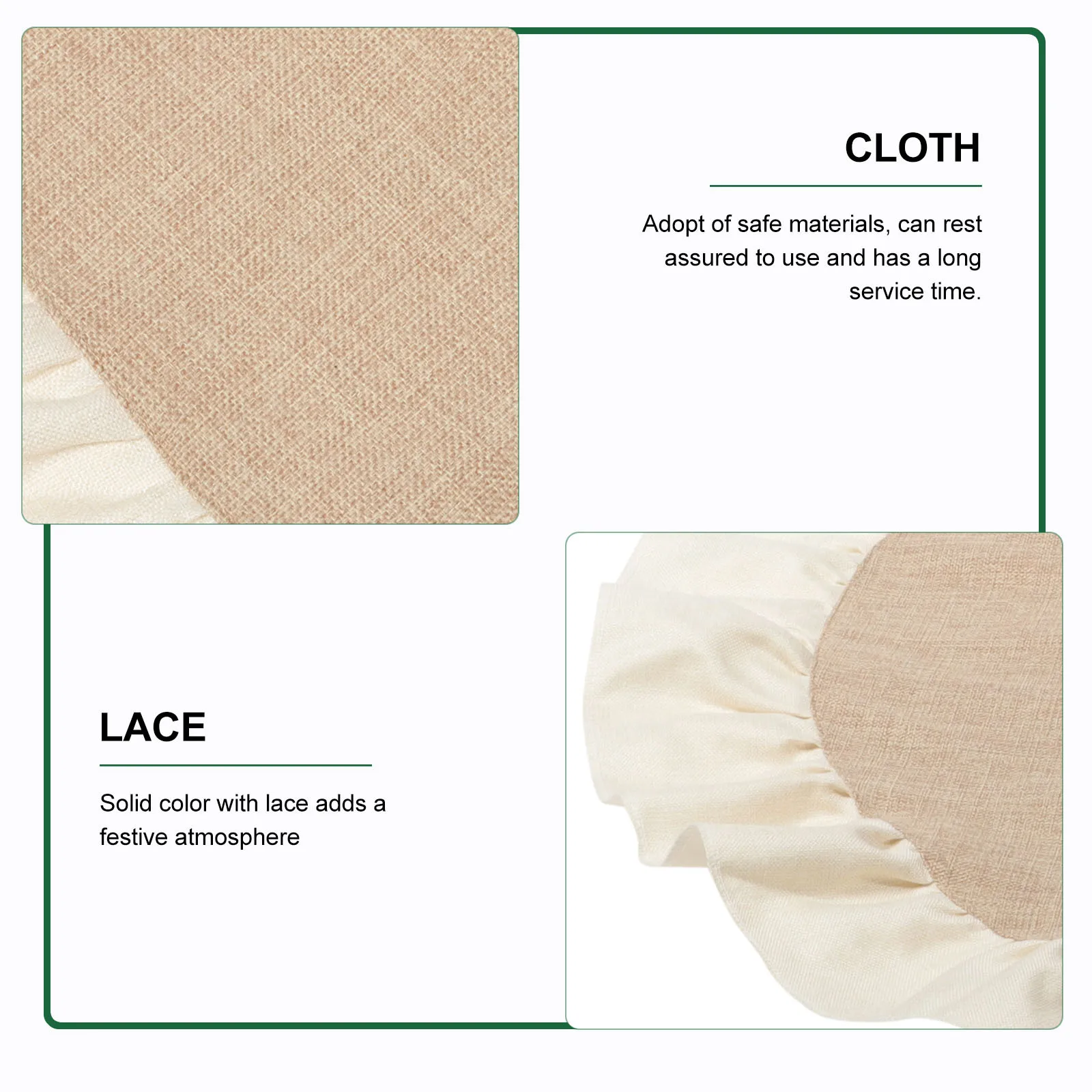 

Christmas Tree Skirt Xmas Decorative Mat Chic Christmas Tree Bottom Apron Holiday Party Decoration Lightweight Portable Reusable