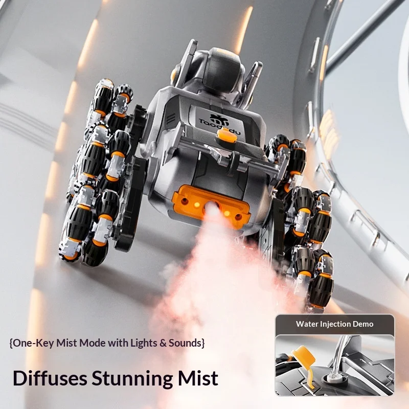 รถของเล่นสุนัขกลไก Taodudu RC 8 ล้อ ขับเคลื่อนอัตโนมัติ หมุนได้ 360 องศา ขับขี่ด้านข้าง ขับได้ทุกพื้นผิว ของขวัญวันเกิดใหม่ ปี 2025