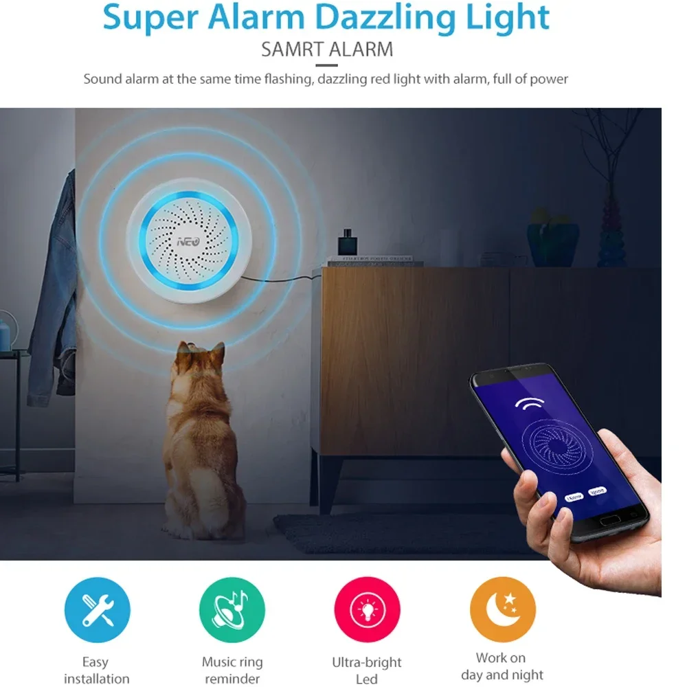 Z-wave Plus Wireless Home Automation Battery-Powered Also Can Be Charged With USB Siren Alarm Sensor