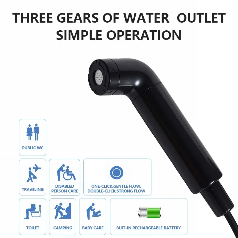The Latest Portable Personal Hygiene Electric Cleaning Toilet 5L Water Hose or Water Tank Travel Charging Camping Toilet Shower