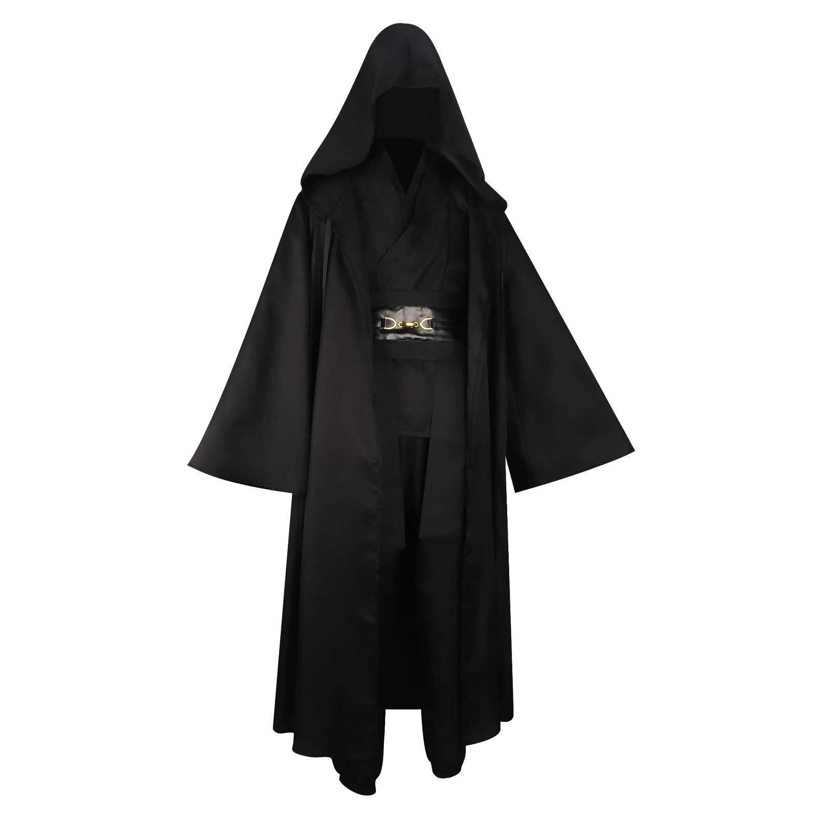Mittelalterliches schwarzes Umhang-Cosplay-Kostüm, Halloween-Samurai-Umhang, Anime- und 2D-Cosplay-Kleidung