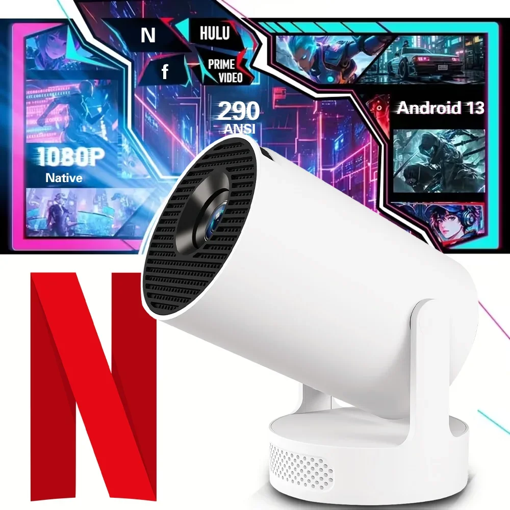 

HY300UItra 4K Wifi6 Projector 290ANSI Android 13 Dual WIFI 6\ BT5.0 1280*720P Home Cinema Outdoor portable HY300 Pro +