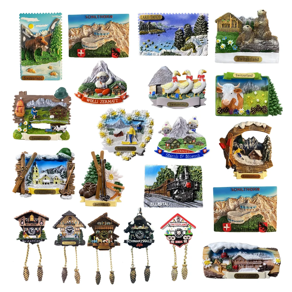 Europe Switzerland Flavor Landmark Magnet Tourist Souvenirs Refrigerator Magnetic Stickers Decoration Articles Travel Gifts
