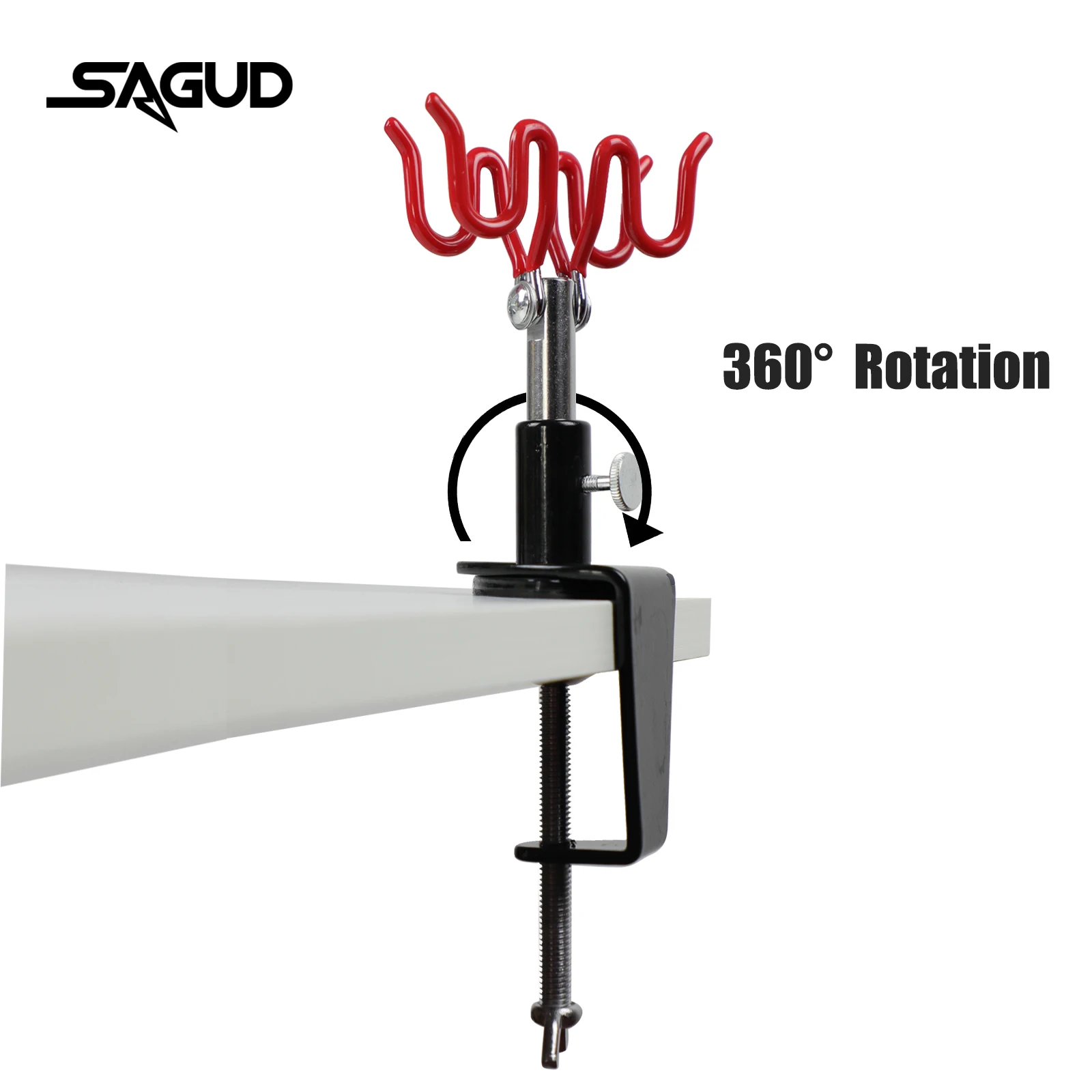 SAGUD Airbrush Holder 2 Capacity 360 Swivel Clip Mount Desktop Station Stand Spray Gun Clamp-on Holder for Many Brand Airbrushes