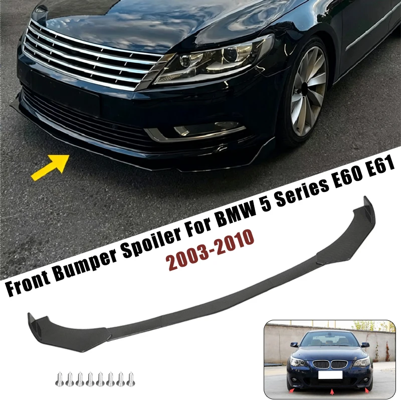 Sport Front Bumper Splitter Spoiler Lip For BMW 5 Series E60 E61 03-10 5Pcs Adjustable Sectional Car Exterior Tuning Body Kit