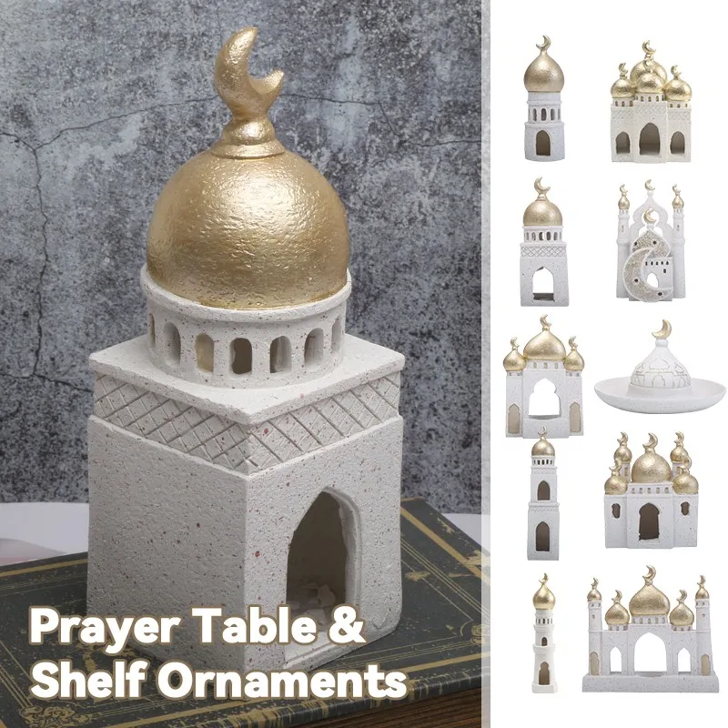 Middle Eastern Style Resin Statue Decor Set Indoor Ornament Family Tabletop Atmosphere Decoration Architectural Table Decor