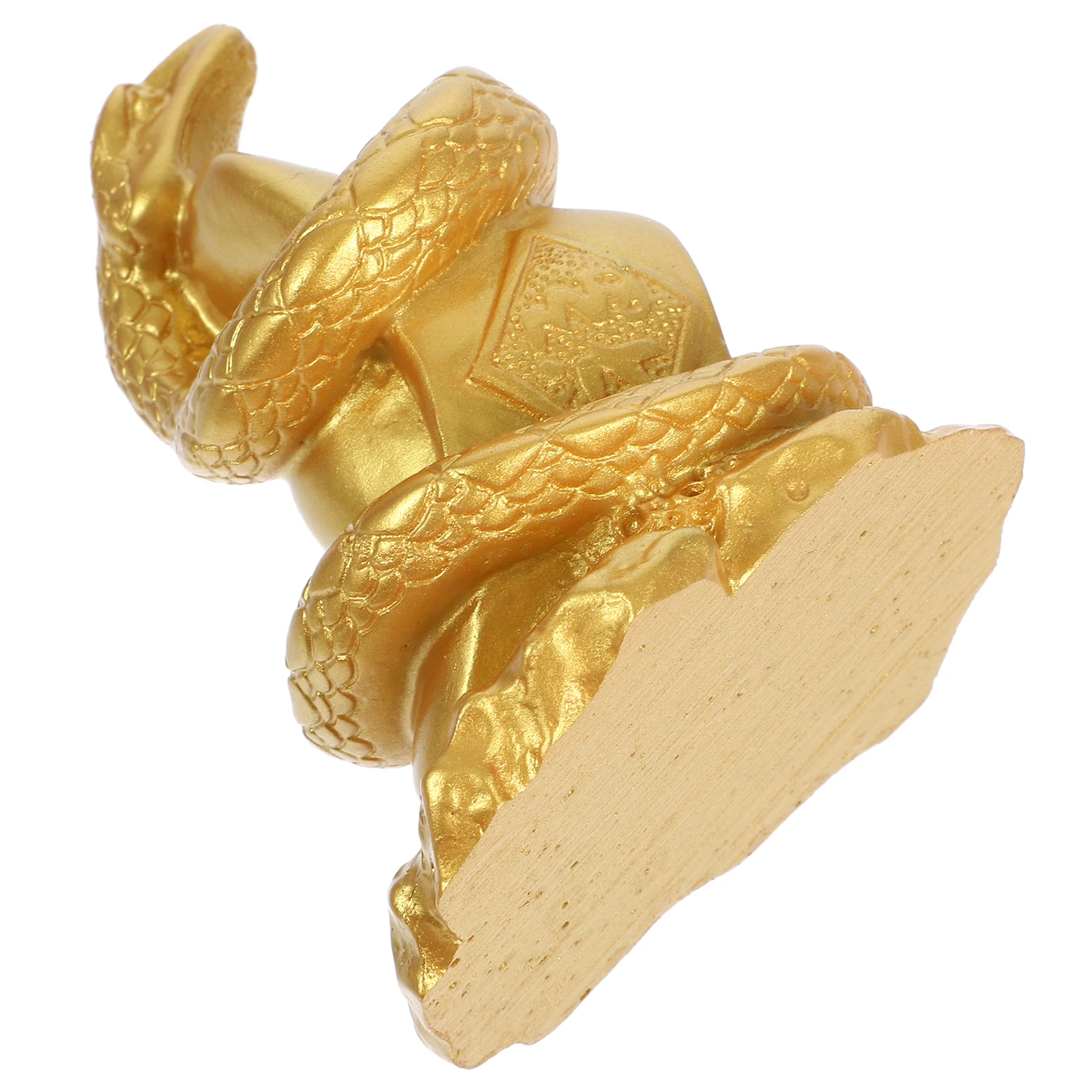 

1Pcs Small Gold Snake Sculpture Resin Collectible Animal Figurine Snake Garden Decor House Decoration