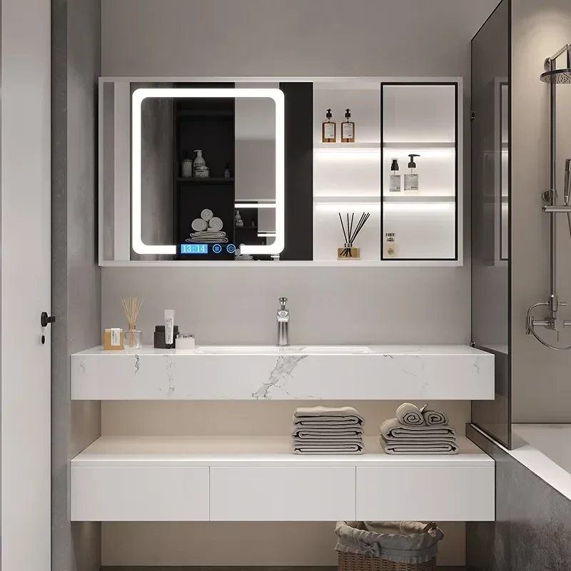 Simple Drawer Wall Washbasin Bathroom Cabinets Mirror Narrow Bathroom Cabinets Make Up Organizer Mobile Bagno Home Furniture