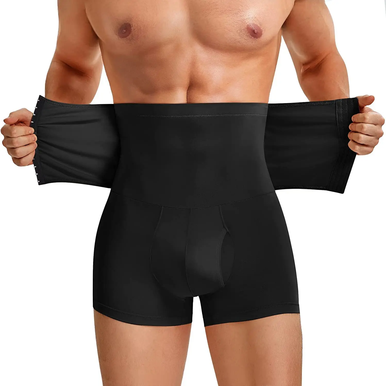 Men Tummy Control Shorts Shapewear High Waist Slimming Body Shaper Girdle Compression Padded Underwear Boxer Briefs Panties