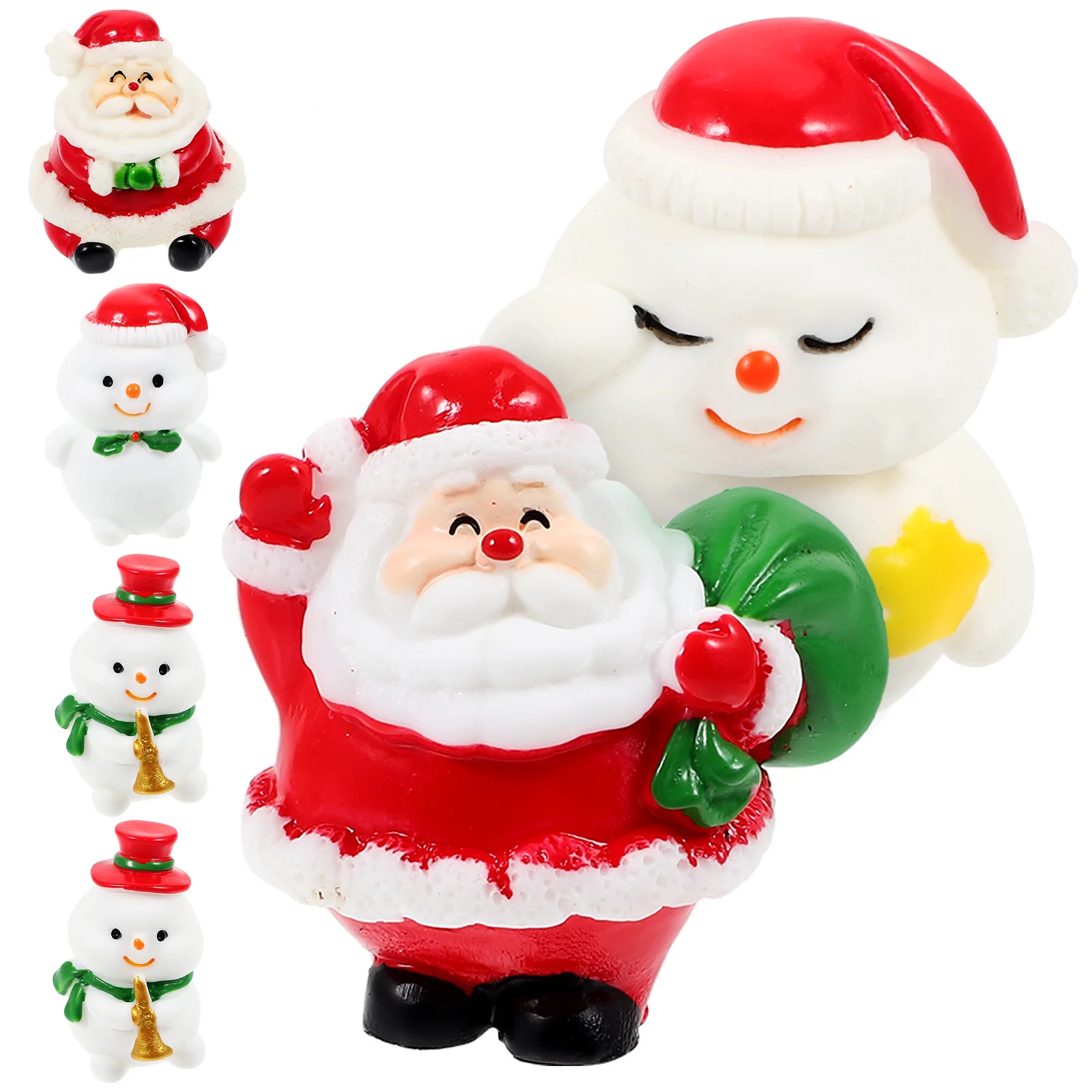 

6Pcs Christmas Miniature Ornament Resin Crafts Fine Workmanship Not Easily Fade Micro Landscape Decor Christmas Mini Ornament