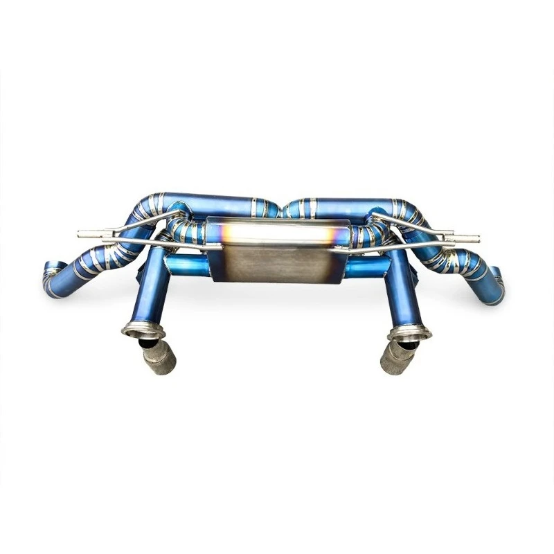 For Audi R8 V10 5.2l 2008-2016 Titanium Alloy Rear Exhaust Pipe X-Pipe Original Valve