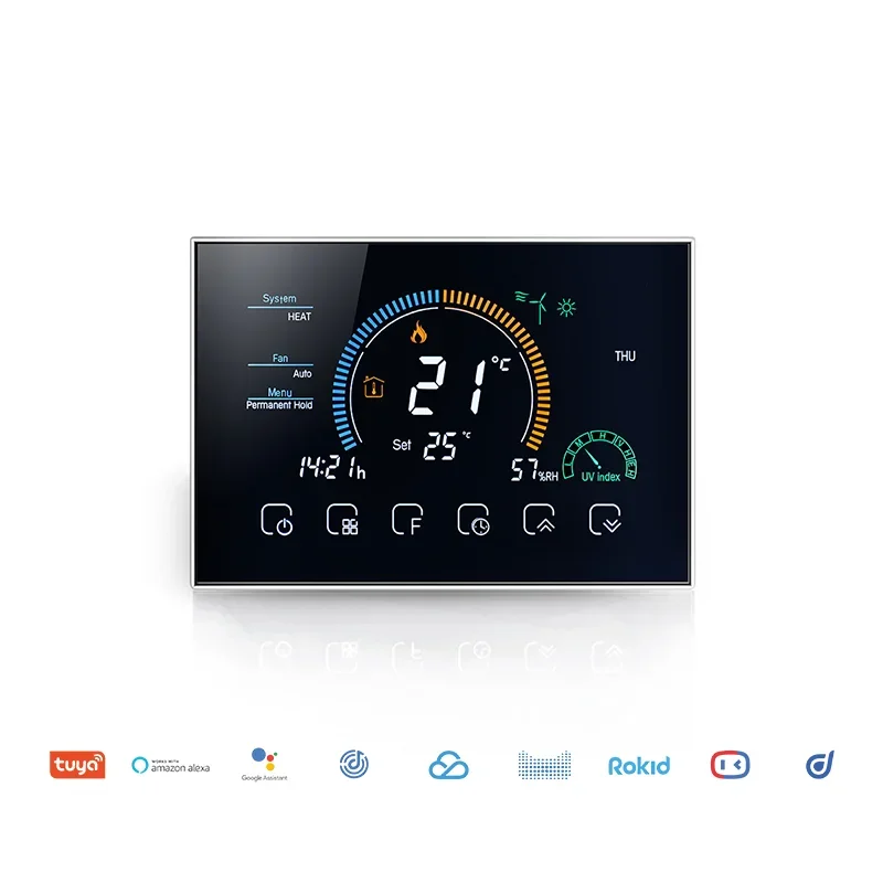 BECA BHT-8000 Modern Design Wifi Google Nest Hvac System Fan Coil Units Bacnet Thermostat Smart Zwave Hvac Thermostat