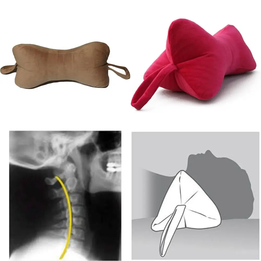 

Подушка для хиропрактики NeckBone от Original Bones, коричневая велюровая ткань, облегчение боли в шее шии с регулировкой комфорта (используется на H