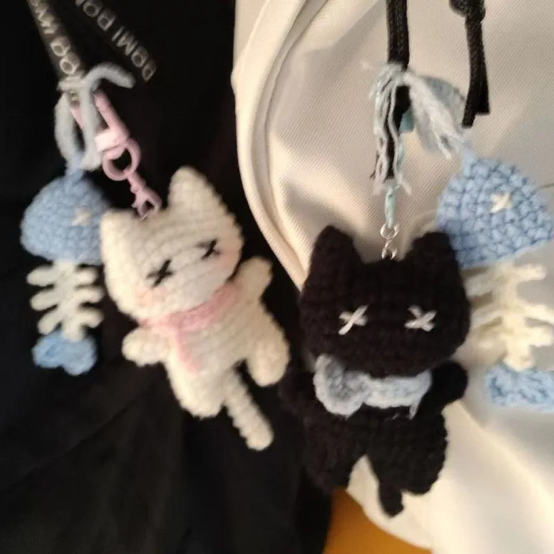 DIY Cute Little Fish Dry Kitten Pendant Creative Handmade Hook Weaving Doll Material Bag To Relieve Boredom and Pass The Time