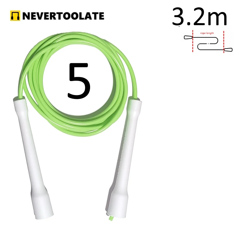 Long CC handle 15cm robust anti break easy hold beginner soft pvc jump rope skip freestyle elevate excersise fitness