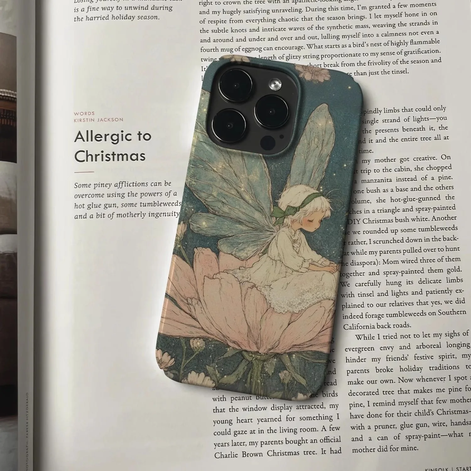 Dreamy INS Cute Fairy-on-Flower Pattern Phone Case for iPhone 17 16 15 14 11 12 13 Pro Max Air Plus Back Cover