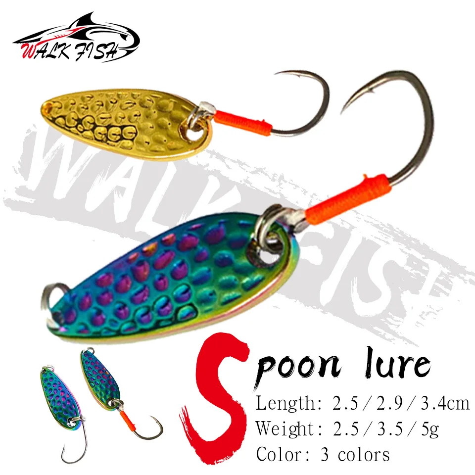 WALK FISH 1PCS Metal Spoon Sequin Hard Baits 2.5g 3.5g 5g Leech Jig Wobbler Isca Crankbaits for Fly Fishing Trout Pesca Tackle