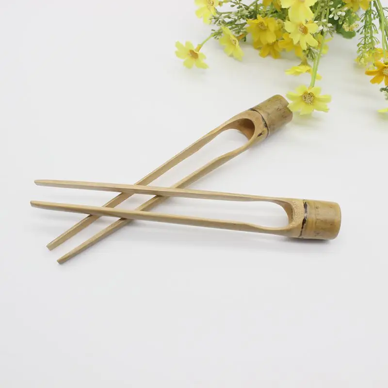 Bamboo Tongs Wooden Food Tongs Kitchen Tongs Dessert Sugar Ice Clip Anti Heat Bread Clip Tea Clip Teaware Accessories J309