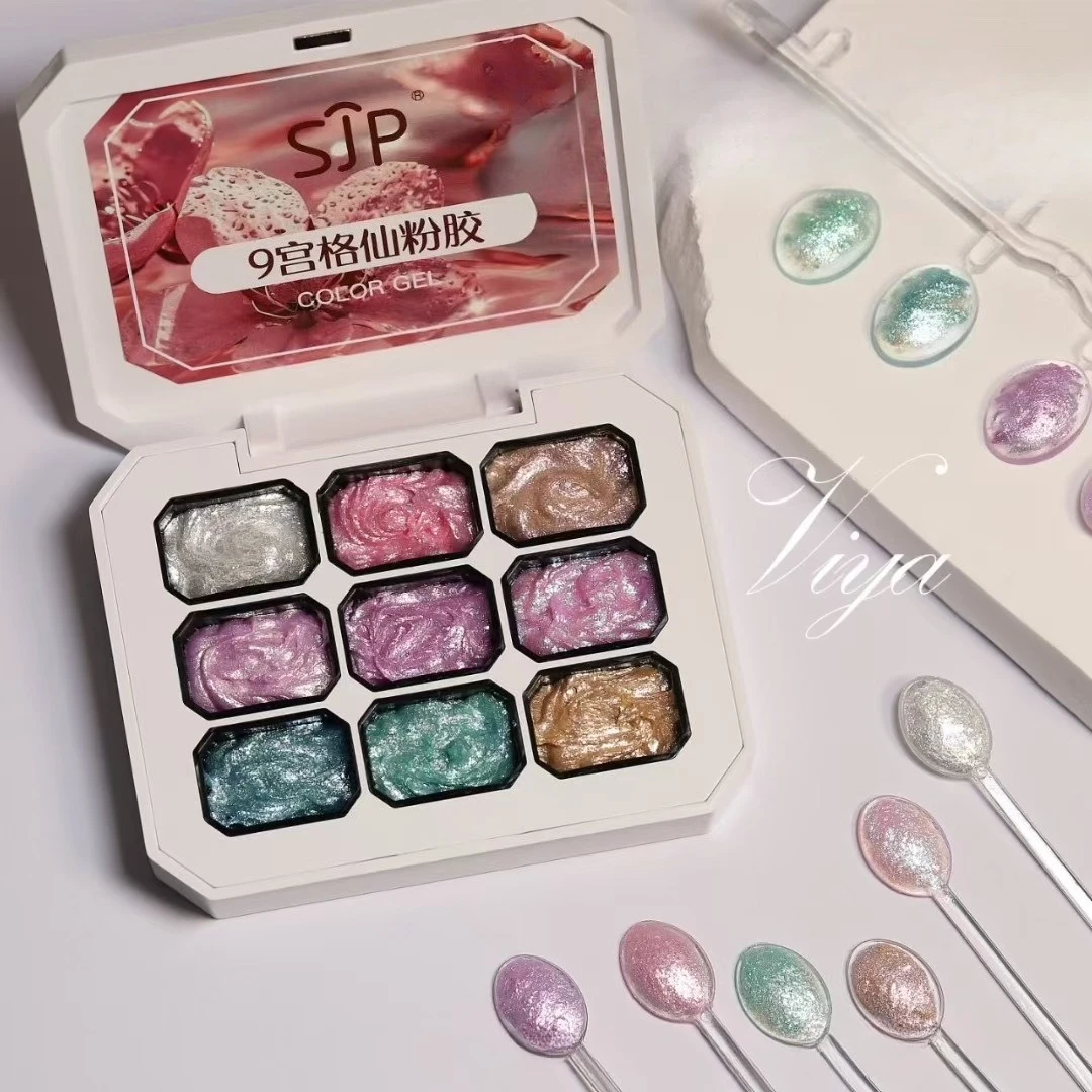 Aurora Fata Polvere Crema Solido Glitter per unghie Scintillante Fango di cristallo Texture Iridescente Broccato Fiocchi Decorazione fai da te Pigmento per manicure