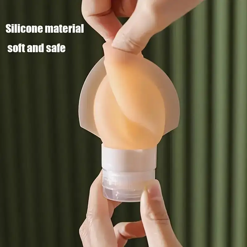 مجموعة زجاجات السفر المصنوعة من السيليكون القابلة لإعادة الملء 3 قطعة 60 مللي/90 مللي للعناية بالبشرة المحمولة والمكياج زجاجات توزيع الضغط