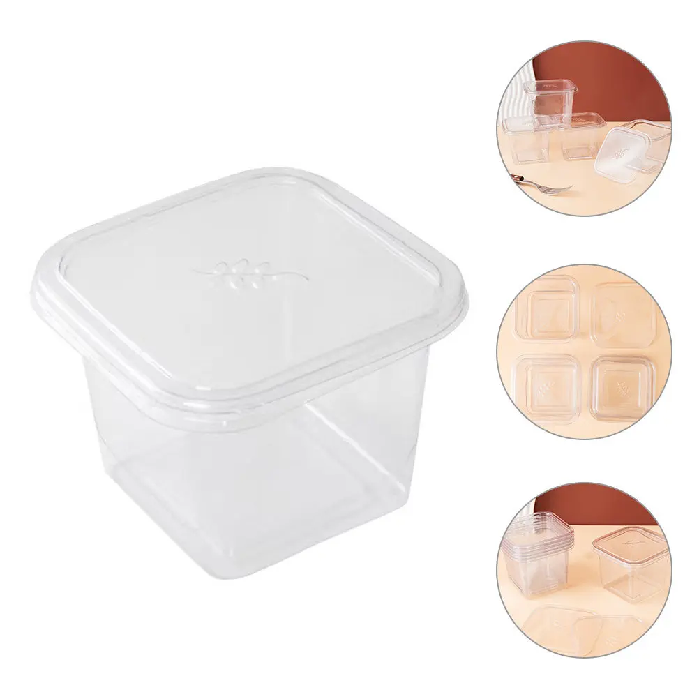 

50 шт. прозрачных мини-контейнеров для десертов с крышками для вечеринок, кейтеринга, путешествий, безопасные стаканчики для десертов с крышками, мини-коробочки для тортов