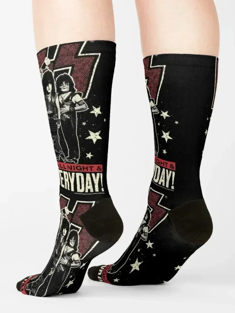 KISS - ROCK AND ROLL ALL NIGHT & PARTY EVERYDAY ! Socks retro cotton anti slip football Ladies Socks Men's