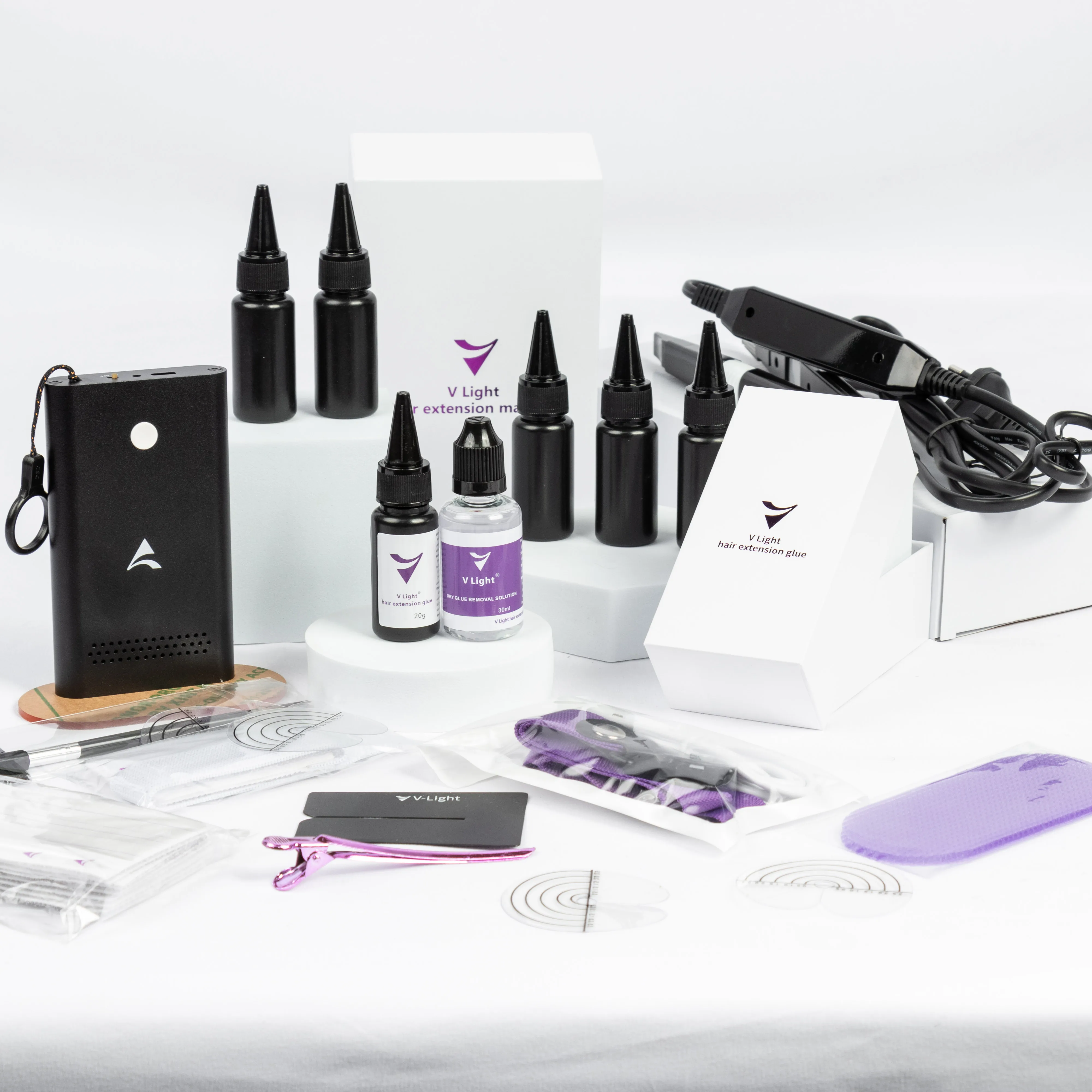

Wholesale Latest Electric Automatic V Light Hair Extension Tool Set Remy Hair Weaving Machine Kit Indian Human Hair Extension