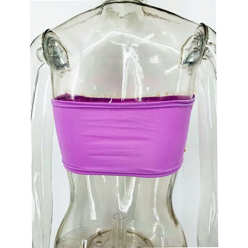 2024 New Summer Women\'s Ster Sequins Gauze Patchwork Crop Tube Top Vests Sexy Clubwear Plus Size 3XL 5XL 10XL 6XL 7XL 8XL 9XL