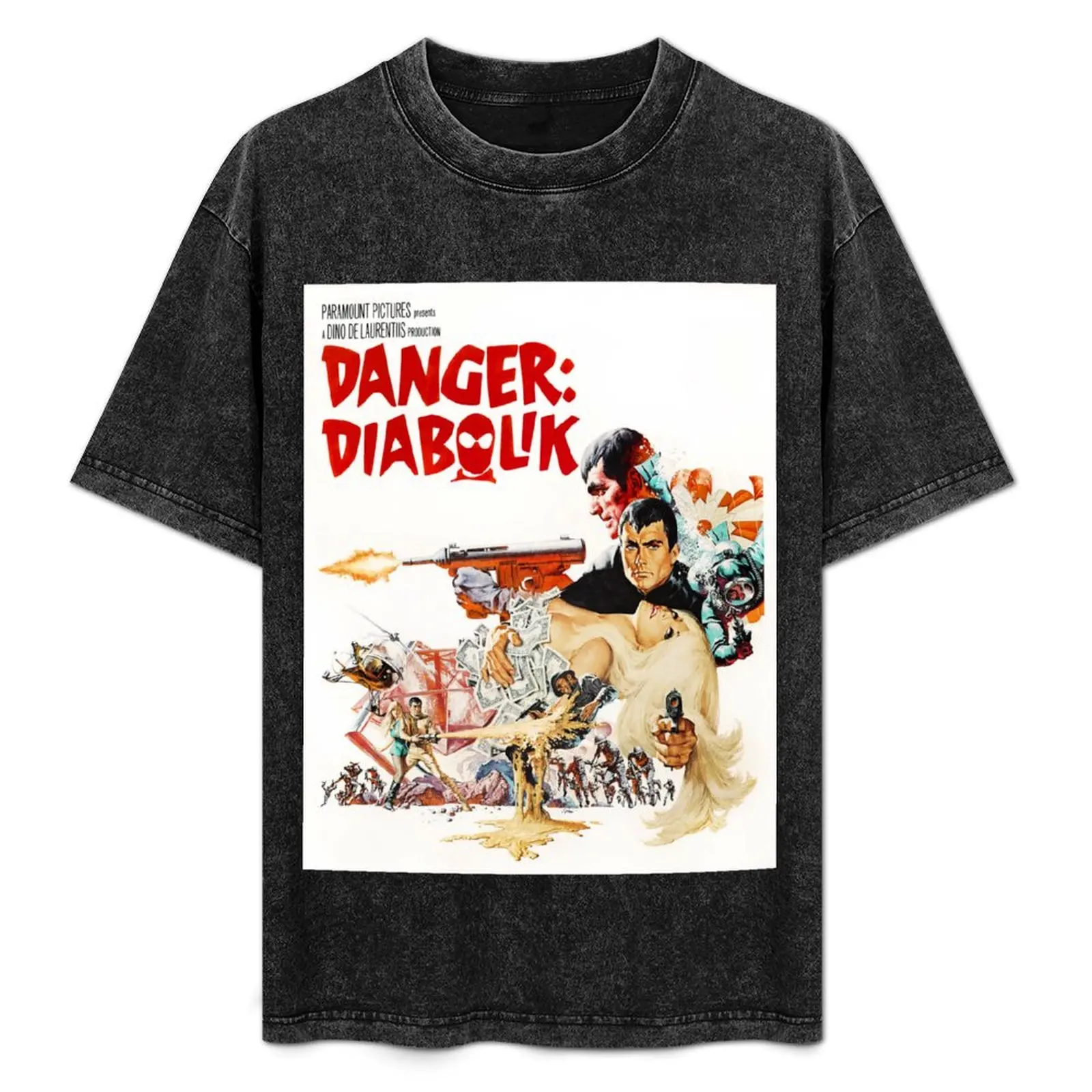 

Danger Diabolik - 1968 Illustrated Vintage Movie Poster T-Shirt graphic shirts vintage anime shirt Men's t shirts