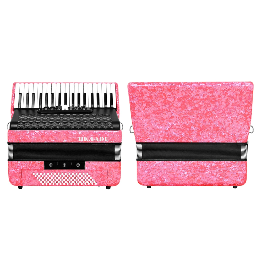 HK.LADE AH-200 37 Keys Accordion 96 Bass Multiple-voice Accordion with Bag Keyboard Instrument for Grading Performance/Teaching