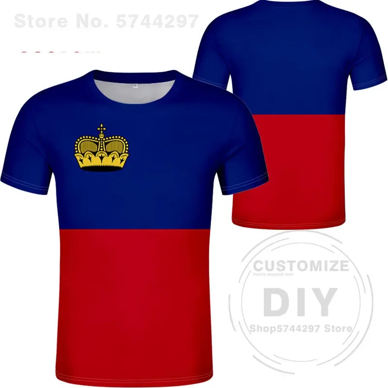 Liechtenstein T Shirt Diy Free Custom Made Name Number Lie T-shirt Nation Flag Li German Clerk Country Print Photo Stone Clothes