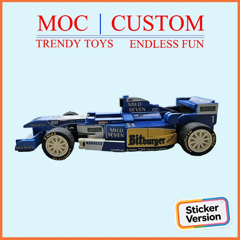 特別にカスタマイズされたmoc-f1チャンピオンシップb195レーシングカーモデル、トレンディトイズクラシックの再考版、トップチョイスのホリデーギフト