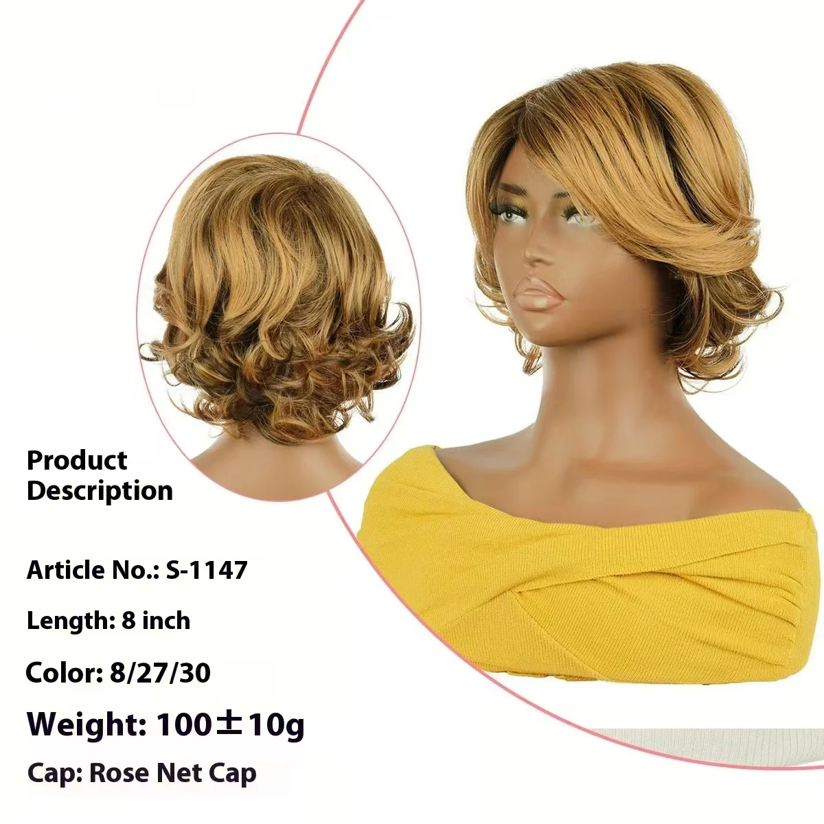 قصيرة شقراء الجذور الداكنة رجل شقراء Pelucas هالوين زي واقعية الألياف الاصطناعية أشعث شعر مستعار تأثيري