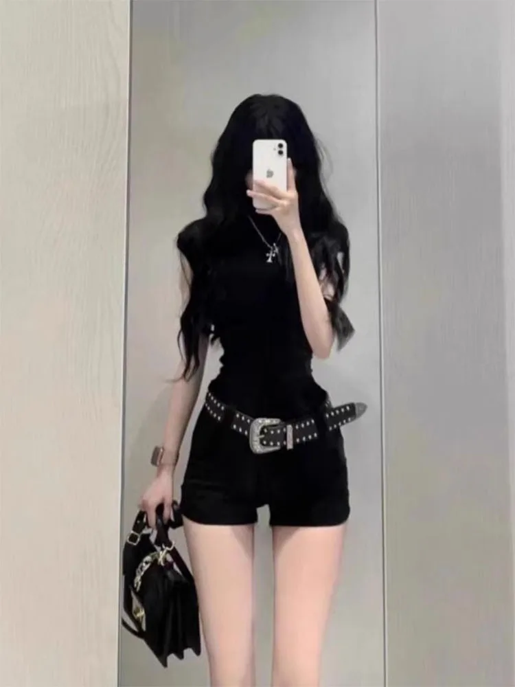 

Low Waist Denim Super Short Shorts Women's Spring New Style Sexy Tight Elastic Slimming Butt Lifting Hot Shorts Casual Style