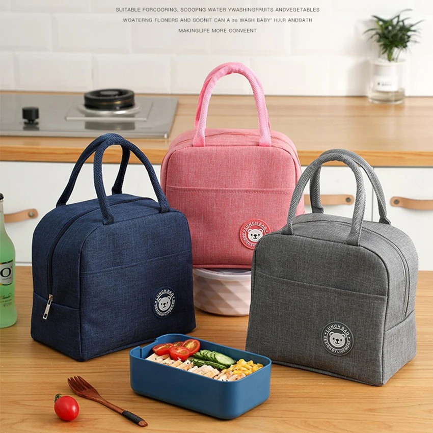 

1Pcs Handheld Organizers Storage Office Worker Food Bag Lunch Box Insulation Bag Kitchen Organizer Student Outdoor Picnic Bags