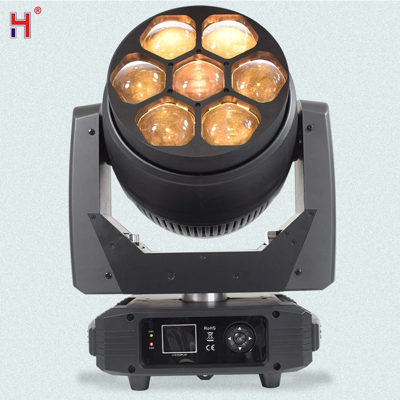 

Bee Eyes 7X40W Lyre Zoom Wash Moving Head Lighting RGBW 4In1 Good For Dj Disco Party Bar Event Dance Floor Show By DMX Control