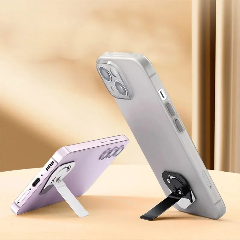 90° Rotating Desk Stainless Steel Metal Phone Holder Stand Adjustable Ultra Thin Foldable Bracket for IPhone IPad Samsung Tablet