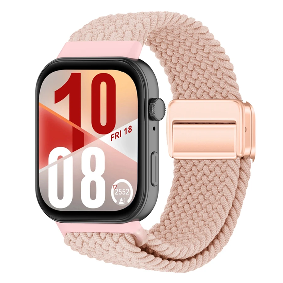 Magnetische nylon lusband voor Huawei Watch Fit 3/4/4.5 Pro, gevlochten elastische ademende band voor Huawei Watch Fit 3 4 5 Pro band