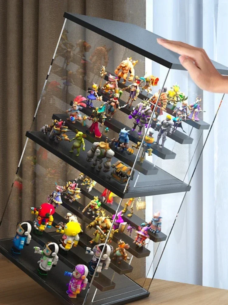 

Акриловый дисплей с легкой глухой коробкой, коробка для хранения игрушек, удлиненная лестничная полка, органайзер для дисплея духов, чехол для хранения фигурок