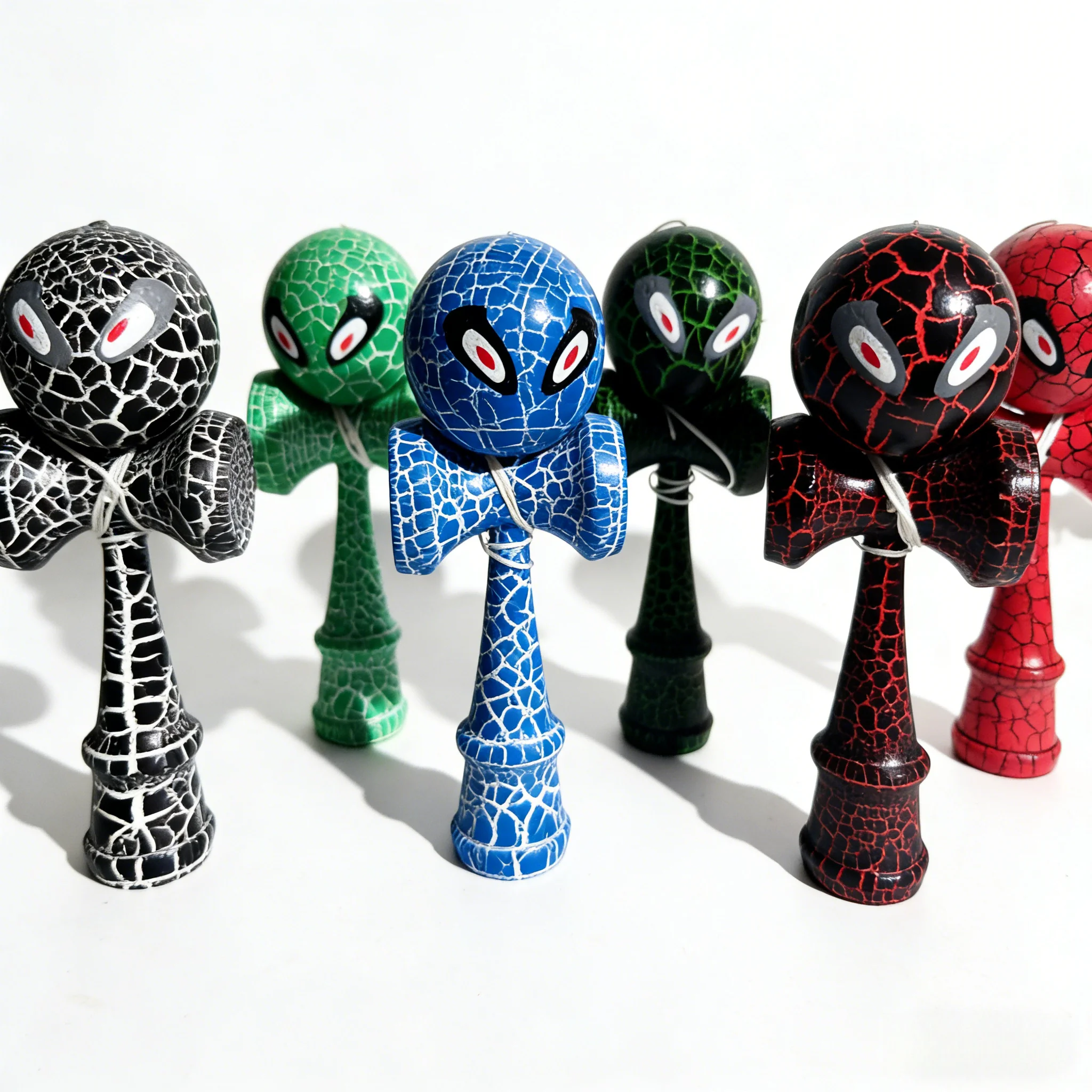 Picture 6: Kendama -Color Wooden Balls | Professional Training Set, Textured Wood Handle, Random Eye Colors