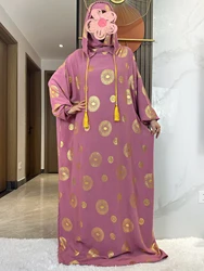 Abaya-Robe musulmane en coton pour femmes, vêtements de prière islamiques, caftan, broderie Kendning, poussière d'or, dubaï, turquie, ramadan, nouveau