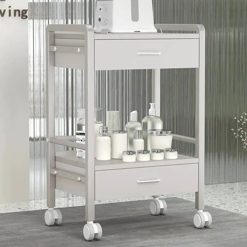 عربة من الفولاذ المقاوم للصدأ لصالون الاستقبال الجمالي، عربة كاريتو المساعدة، منظم دي بيليزا، سبا تجميلية #2