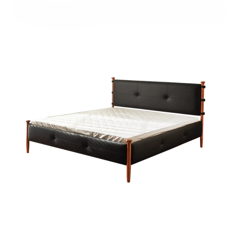 

Mengke bed simple modern solid wood double bed master bedroom high-end atmosphere