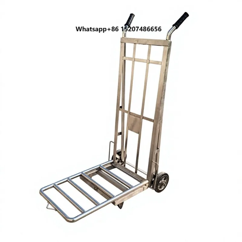 Customizable Stainless Steel Luggage Transfer Cart and Turnover Tool with No Wheels