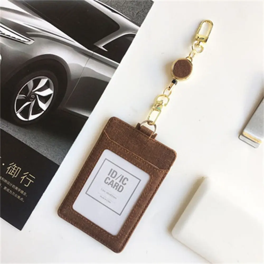 Extendable Retractable Badge Reel Easy Pull Buckle Anti Lost ID Lanyard Key Ring Pull Keyring Chest Card Metal Badge Holder
