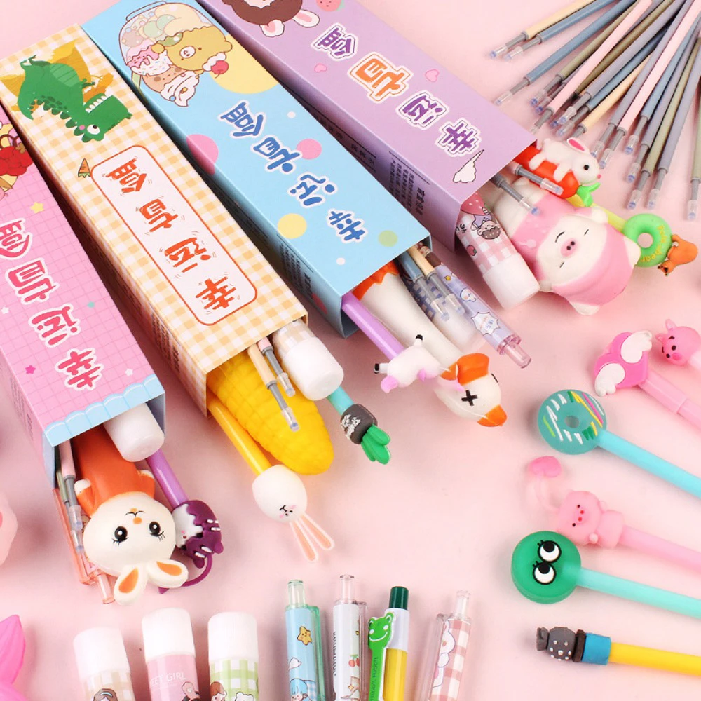 Cartoon Stationery Surprise Blind Box Decompression pen Stationery Neutral Pen Blind Box Lucky Pen Surprise Blind Box