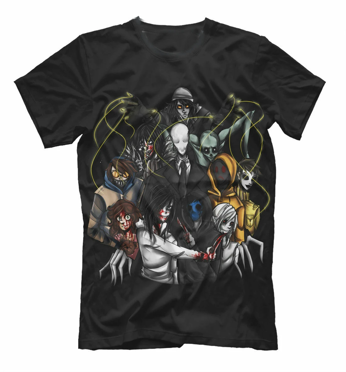 Creepypasta Horror Fear Scary Halloween T-Shirt. Summer Cotton Short Sleeve O-Neck Mens T Shirt New S-3XL