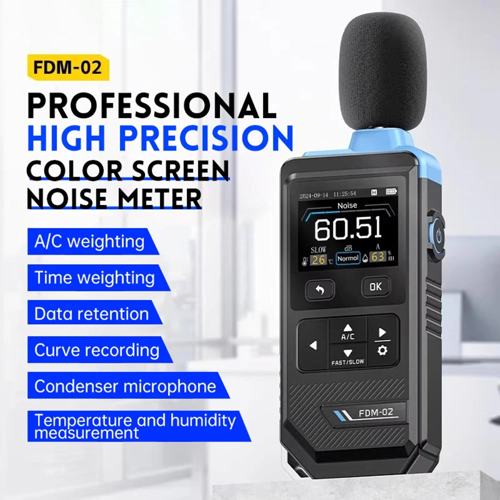 

FNIRSIs FDM-02 Высокоточный измеритель шума Измеритель децибел Ручной ручной инструмент для измерения шума в децибелах Инструмент для измерения децибел