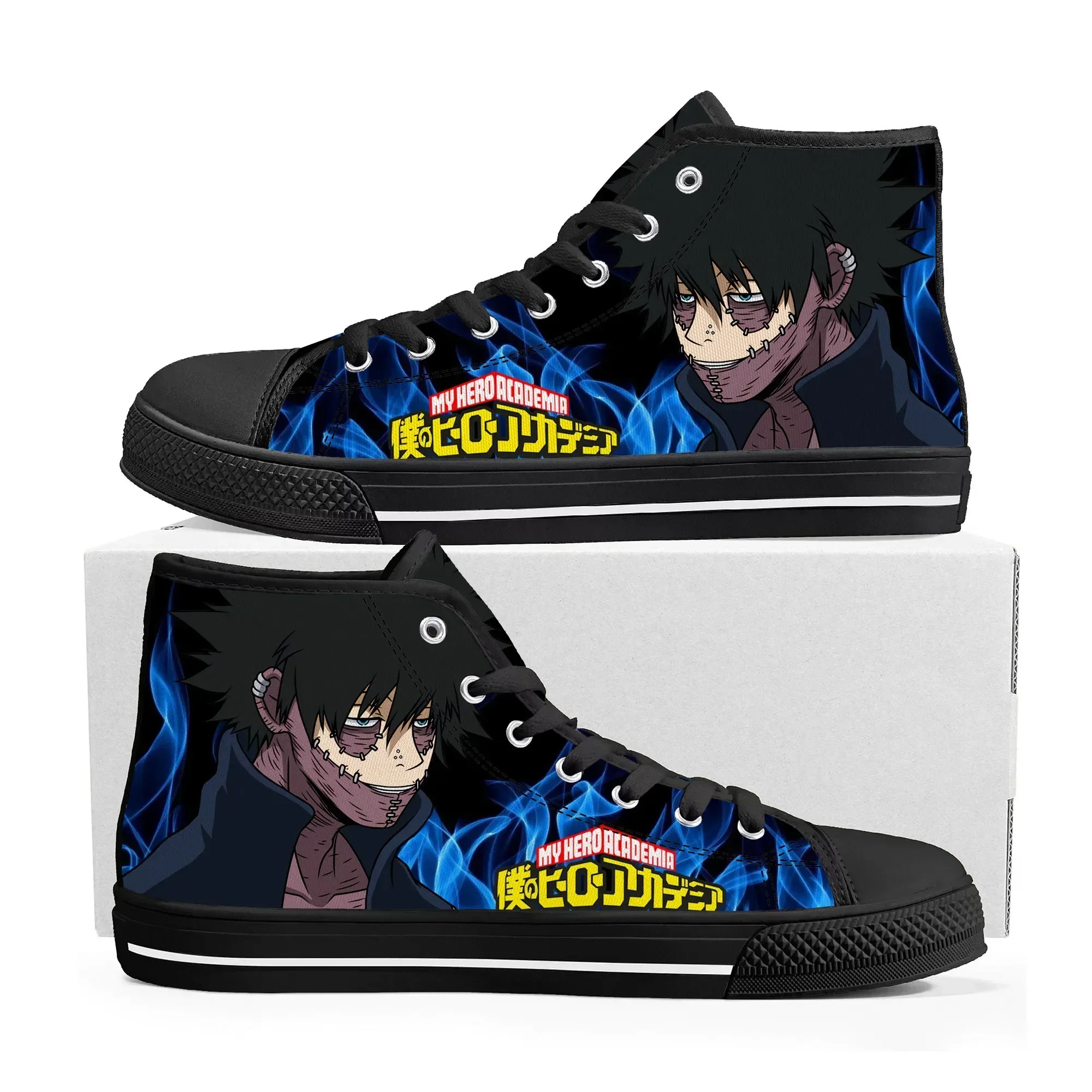 

Anime My Hero Academia Dabi High Top Sneakers Mens Womens Teenager High Quality Canvas Sneaker Casual Couple Shoes Custom Shoe